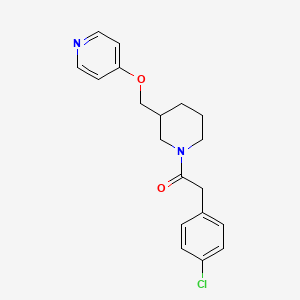 B2963087 2-(4-Chlorophenyl)-1-[3-(pyridin-4-yloxymethyl)piperidin-1-yl]ethanone CAS No. 2379975-57-0