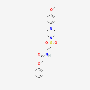 molecular formula C22H29N3O5S B2963095 N-(2-((4-(4-methoxyphenyl)piperazin-1-yl)sulfonyl)ethyl)-2-(p-tolyloxy)acetamide CAS No. 897610-79-6