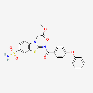 (Z)-methyl 2-(2-((4-phenoxybenzoyl)imino)-6-sulfamoylbenzo[d]thiazol-3(2H)-yl)acetate