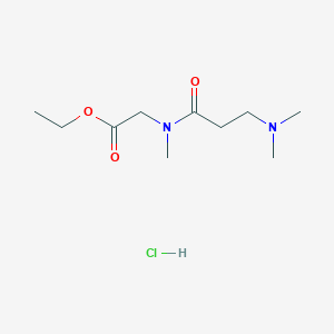 molecular formula C10H21ClN2O3 B2963127 ethyl 2-[3-(dimethylamino)-N-methylpropanamido]acetate hydrochloride CAS No. 2567504-39-4