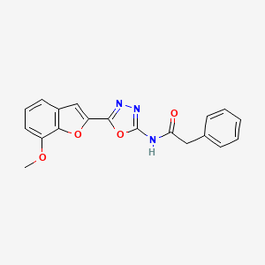 N-(5-(7-methoxybenzofuran-2-yl)-1,3,4-oxadiazol-2-yl)-2-phenylacetamide