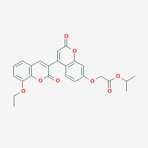 molecular formula C25H22O8 B2963141 propan-2-yl 2-({8-ethoxy-2,2'-dioxo-2H,2'H-[3,4'-bichromene]-7'-yl}oxy)acetate CAS No. 896035-71-5