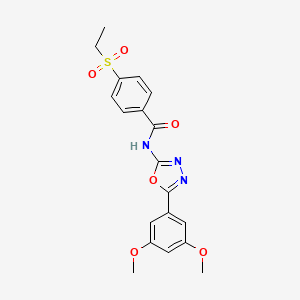molecular formula C19H19N3O6S B2963154 N-[5-(3,5-dimethoxyphenyl)-1,3,4-oxadiazol-2-yl]-4-(ethanesulfonyl)benzamide CAS No. 886939-38-4