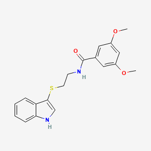 molecular formula C19H20N2O3S B2963176 N-[2-(1H-indol-3-ylsulfanyl)ethyl]-3,5-dimethoxybenzamide CAS No. 687569-44-4