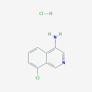 molecular formula C9H8Cl2N2 B2963202 8-chloroisoquinolin-4-amine hydrochloride CAS No. 2241130-80-1