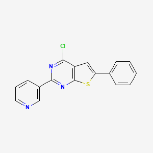 molecular formula C17H10ClN3S B2963255 3-{4-chloro-6-phenylthieno[2,3-d]pyrimidin-2-yl}pyridine CAS No. 885461-04-1
