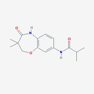 molecular formula C15H20N2O3 B2963260 N-(3,3-dimethyl-4-oxo-2,3,4,5-tetrahydro-1,5-benzoxazepin-8-yl)-2-methylpropanamide CAS No. 921811-01-0