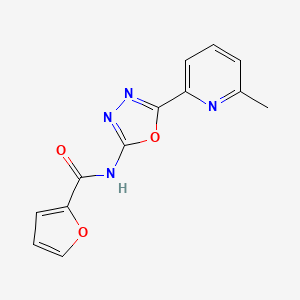 molecular formula C13H10N4O3 B2963261 N-[5-(6-methylpyridin-2-yl)-1,3,4-oxadiazol-2-yl]furan-2-carboxamide CAS No. 1396673-70-3