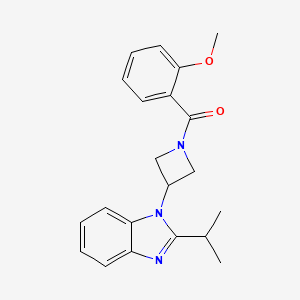 molecular formula C21H23N3O2 B2963274 1-[1-(2-methoxybenzoyl)azetidin-3-yl]-2-(propan-2-yl)-1H-1,3-benzodiazole CAS No. 2415523-10-1