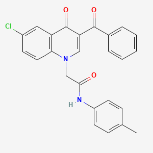 molecular formula C25H19ClN2O3 B2963280 2-(3-benzoyl-6-chloro-4-oxo-1,4-dihydroquinolin-1-yl)-N-(4-methylphenyl)acetamide CAS No. 895638-79-6