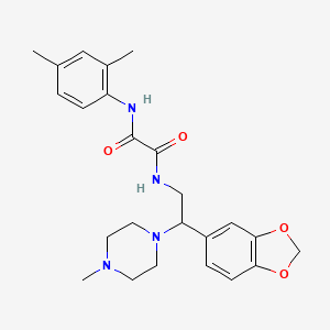 molecular formula C24H30N4O4 B2963306 N-[2-(2H-1,3-benzodioxol-5-yl)-2-(4-methylpiperazin-1-yl)ethyl]-N'-(2,4-dimethylphenyl)ethanediamide CAS No. 896343-23-0