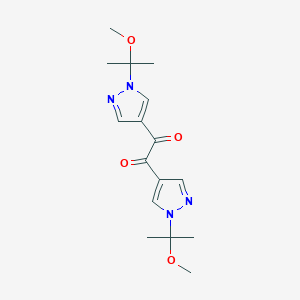 molecular formula C16H22N4O4 B2963330 bis[1-(2-methoxypropan-2-yl)-1H-pyrazol-4-yl]ethane-1,2-dione CAS No. 2402830-34-4