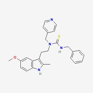 molecular formula C26H28N4OS B2963348 1-benzyl-3-[2-(5-methoxy-2-methyl-1H-indol-3-yl)ethyl]-3-[(pyridin-4-yl)methyl]thiourea CAS No. 850934-62-2