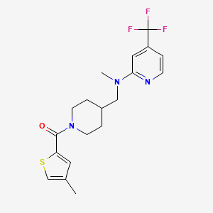 molecular formula C19H22F3N3OS B2963357 N-methyl-N-{[1-(4-methylthiophene-2-carbonyl)piperidin-4-yl]methyl}-4-(trifluoromethyl)pyridin-2-amine CAS No. 2415622-13-6