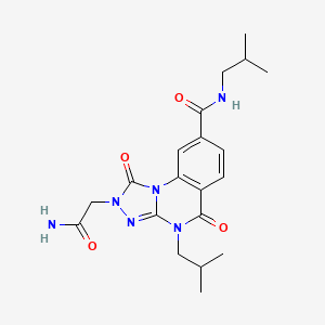 molecular formula C20H26N6O4 B2963375 2-(2-amino-2-oxoethyl)-N,4-diisobutyl-1,5-dioxo-1,2,4,5-tetrahydro-[1,2,4]triazolo[4,3-a]quinazoline-8-carboxamide CAS No. 1189441-07-3