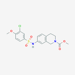molecular formula C18H19ClN2O5S B2963378 Methyl 7-(3-chloro-4-methoxybenzenesulfonamido)-1,2,3,4-tetrahydroisoquinoline-2-carboxylate CAS No. 1448034-75-0