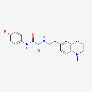 molecular formula C20H22FN3O2 B2963405 N'-(4-fluorophenyl)-N-[2-(1-methyl-1,2,3,4-tetrahydroquinolin-6-yl)ethyl]ethanediamide CAS No. 946209-35-4