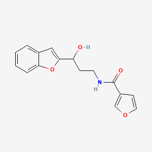 molecular formula C16H15NO4 B2963499 N-[3-(1-BENZOFURAN-2-YL)-3-HYDROXYPROPYL]FURAN-3-CARBOXAMIDE CAS No. 1448137-64-1