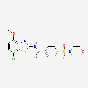 molecular formula C19H18ClN3O5S2 B2963581 N-(7-chloro-4-methoxy-1,3-benzothiazol-2-yl)-4-(morpholine-4-sulfonyl)benzamide CAS No. 886947-26-8