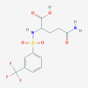 molecular formula C12H13F3N2O5S B2963619 4-Carbamoyl-2-[3-(trifluoromethyl)benzenesulfonamido]butanoic acid CAS No. 1008582-71-5