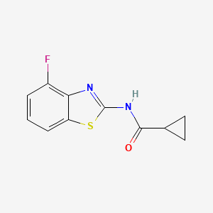 molecular formula C11H9FN2OS B2963628 N-(4-fluoro-1,3-benzothiazol-2-yl)cyclopropanecarboxamide CAS No. 907974-10-1