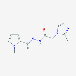B2963639 (E)-2-(2-methyl-1H-imidazol-1-yl)-N'-((1-methyl-1H-pyrrol-2-yl)methylene)acetohydrazide CAS No. 848999-82-6