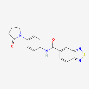 molecular formula C17H14N4O2S B2963643 N-[4-(2-oxopyrrolidin-1-yl)phenyl]-2,1,3-benzothiadiazole-5-carboxamide CAS No. 1207019-29-1