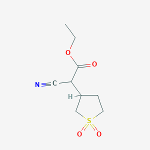 molecular formula C9H13NO4S B2963657 Ethyl 2-cyano-2-(1,1-dioxo-1lambda6-thiolan-3-yl)acetate CAS No. 17134-14-4