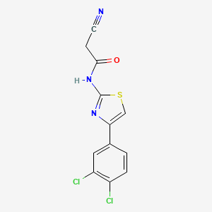 molecular formula C12H7Cl2N3OS B2963663 2-cyano-N-[4-(3,4-dichlorophenyl)-1,3-thiazol-2-yl]acetamide CAS No. 749906-88-5