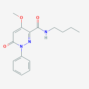 molecular formula C16H19N3O3 B2963664 N-butyl-4-methoxy-6-oxo-1-phenyl-1,6-dihydropyridazine-3-carboxamide CAS No. 921516-16-7