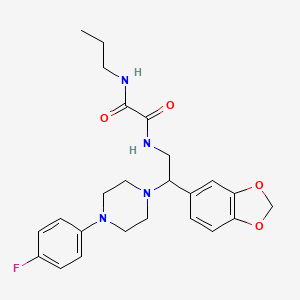 molecular formula C24H29FN4O4 B2963668 N'-[2-(2H-1,3-benzodioxol-5-yl)-2-[4-(4-fluorophenyl)piperazin-1-yl]ethyl]-N-propylethanediamide CAS No. 896360-41-1