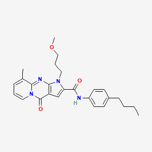 molecular formula C26H30N4O3 B2963676 N-(4-butylphenyl)-1-(3-methoxypropyl)-9-methyl-4-oxo-1,4-dihydropyrido[1,2-a]pyrrolo[2,3-d]pyrimidine-2-carboxamide CAS No. 900896-92-6