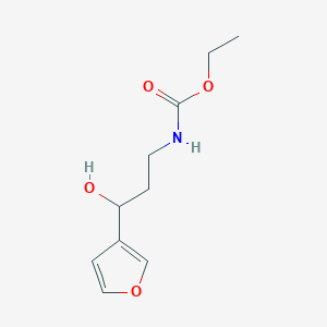 molecular formula C10H15NO4 B2963680 ETHYL N-[3-(FURAN-3-YL)-3-HYDROXYPROPYL]CARBAMATE CAS No. 1428351-15-8