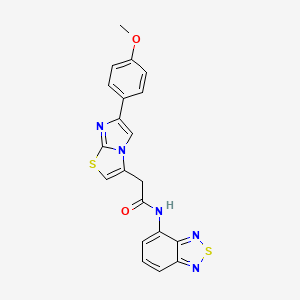 molecular formula C20H15N5O2S2 B2963733 N-(2,1,3-benzothiadiazol-4-yl)-2-[6-(4-methoxyphenyl)imidazo[2,1-b][1,3]thiazol-3-yl]acetamide CAS No. 1226431-73-7