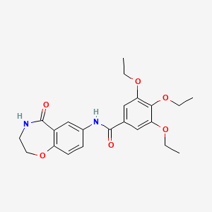 molecular formula C22H26N2O6 B2963736 3,4,5-triethoxy-N-(5-oxo-2,3,4,5-tetrahydro-1,4-benzoxazepin-7-yl)benzamide CAS No. 922078-63-5