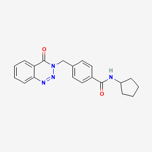 molecular formula C20H20N4O2 B2963745 N-cyclopentyl-4-[(4-oxo-3,4-dihydro-1,2,3-benzotriazin-3-yl)methyl]benzamide CAS No. 440330-38-1
