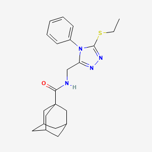 molecular formula C22H28N4OS B2963781 N-{[5-(ethylsulfanyl)-4-phenyl-4H-1,2,4-triazol-3-yl]methyl}adamantane-1-carboxamide CAS No. 476452-14-9