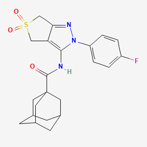 molecular formula C22H24FN3O3S B2963791 N-[2-(4-fluorophenyl)-5,5-dioxo-2H,4H,6H-5lambda6-thieno[3,4-c]pyrazol-3-yl]adamantane-1-carboxamide CAS No. 450336-80-8