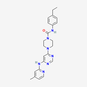 molecular formula C23H27N7O B2963863 N-(4-Ethylphenyl)-4-{6-[(4-methylpyridin-2-YL)amino]pyrimidin-4-YL}piperazine-1-carboxamide CAS No. 1428357-34-9