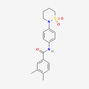 molecular formula C19H22N2O3S B2963881 N-[4-(1,1-dioxo-1lambda6,2-thiazinan-2-yl)phenyl]-3,4-dimethylbenzamide CAS No. 899731-70-5