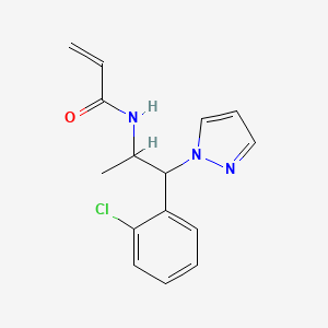 molecular formula C15H16ClN3O B2963901 N-[1-(2-Chlorophenyl)-1-pyrazol-1-ylpropan-2-yl]prop-2-enamide CAS No. 2411275-81-3