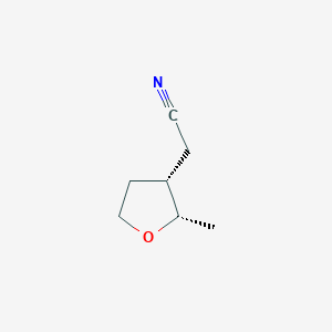 molecular formula C7H11NO B2963908 2-[(2S,3S)-2-Methyloxolan-3-yl]acetonitrile CAS No. 2375248-55-6