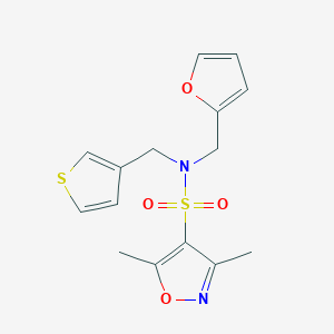 molecular formula C15H16N2O4S2 B2963919 N-(furan-2-ylmethyl)-3,5-dimethyl-N-(thiophen-3-ylmethyl)isoxazole-4-sulfonamide CAS No. 1235318-98-5