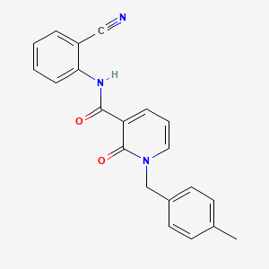 molecular formula C21H17N3O2 B2963926 N-(2-cyanophenyl)-1-[(4-methylphenyl)methyl]-2-oxo-1,2-dihydropyridine-3-carboxamide CAS No. 946253-92-5