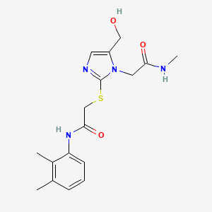 molecular formula C17H22N4O3S B2963932 N-(2,3-dimethylphenyl)-2-{[5-(hydroxymethyl)-1-[(methylcarbamoyl)methyl]-1H-imidazol-2-yl]sulfanyl}acetamide CAS No. 923139-84-8