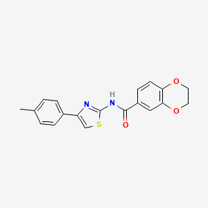 molecular formula C19H16N2O3S B2963957 N-[4-(4-methylphenyl)-1,3-thiazol-2-yl]-2,3-dihydro-1,4-benzodioxine-6-carboxamide CAS No. 477550-34-8