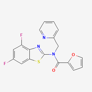 molecular formula C18H11F2N3O2S B2963970 N-(4,6-difluoro-1,3-benzothiazol-2-yl)-N-[(pyridin-2-yl)methyl]furan-2-carboxamide CAS No. 900005-89-2