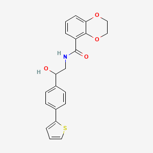 molecular formula C21H19NO4S B2963978 N-{2-hydroxy-2-[4-(thiophen-2-yl)phenyl]ethyl}-2,3-dihydro-1,4-benzodioxine-5-carboxamide CAS No. 2380180-86-7