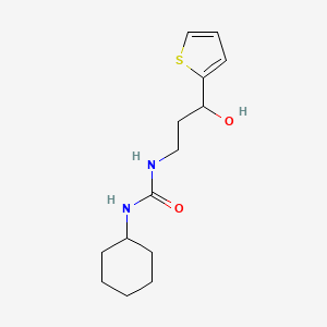 molecular formula C14H22N2O2S B2964006 1-Cyclohexyl-3-(3-hydroxy-3-(thiophen-2-yl)propyl)urea CAS No. 1396814-47-3