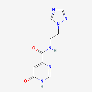 molecular formula C9H10N6O2 B2964007 N-(2-(1H-1,2,4-triazol-1-yl)ethyl)-6-hydroxypyrimidine-4-carboxamide CAS No. 2034632-85-2